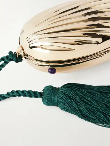 Juju Vera Petra Gemstone-embellished Tasseled Cord Silver Clutch | Thumbnail 5 Juju Vera Petra Gemstone-embellished Tasseled Cord Silver Clutch | Thumbnail 5