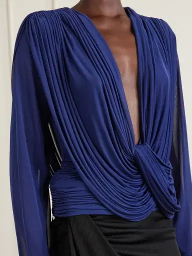 Christopher Esber Ripple Draped Jersey Blouse | Thumbnail 4 Christopher Esber Ripple Draped Jersey Blouse | Thumbnail 4