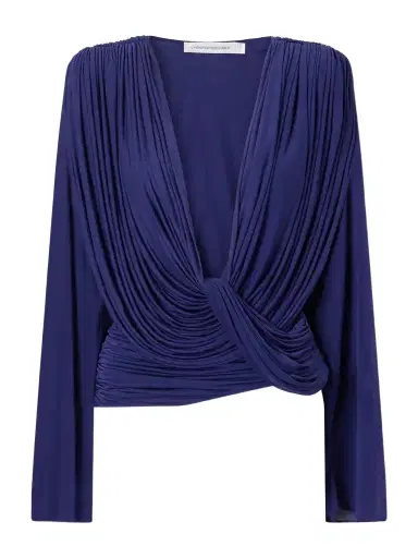 Christopher Esber Ripple Draped Jersey Blouse | Thumbnail 1 Christopher Esber Ripple Draped Jersey Blouse | Thumbnail 1