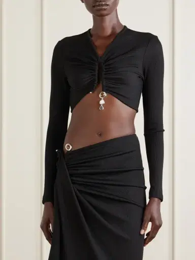Christopher Esber Droplet Crystal-embellished Ribbed Blouse | Thumbnail 3 Christopher Esber Droplet Crystal-embellished Ribbed Blouse | Thumbnail 3