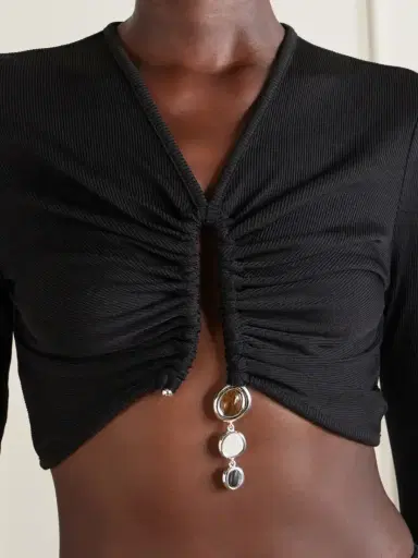 Christopher Esber Droplet Crystal-embellished Ribbed Blouse | Thumbnail 5 Christopher Esber Droplet Crystal-embellished Ribbed Blouse | Thumbnail 5