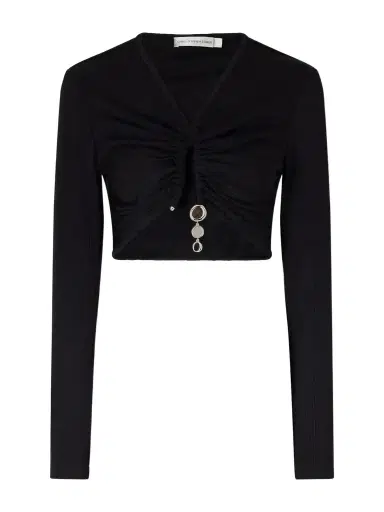 Christopher Esber Droplet Crystal-embellished Ribbed Blouse | Thumbnail 1 Christopher Esber Droplet Crystal-embellished Ribbed Blouse | Thumbnail 1