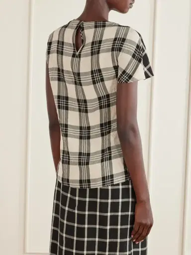 Erdem Crushed Window Checked Georgette Tank | Thumbnail 4 Erdem Crushed Window Checked Georgette Tank | Thumbnail 4