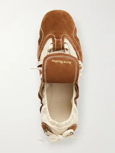 Acne Studios Lace-up Suede And Leather Ballet Flats | Thumbnail 6 Acne Studios Lace-up Suede And Leather Ballet Flats | Thumbnail 6