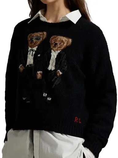 Polo Ralph Lauren Women's Polo Bear Wool-Blend Crewneck Sweater - Polo Black | Thumbnail 6 Polo Ralph Lauren Women's Polo Bear Wool-Blend Crewneck Sweater - Polo Black | Thumbnail 6