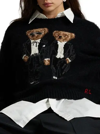 Polo Ralph Lauren Women's Polo Bear Wool-Blend Crewneck Sweater - Polo Black | Thumbnail 7 Polo Ralph Lauren Women's Polo Bear Wool-Blend Crewneck Sweater - Polo Black | Thumbnail 7