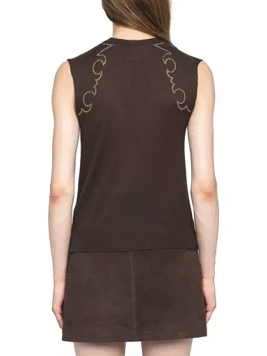 Zadig & Voltaire Women's Vicky Embellished Cashmere Top - Dark Chocolate | Thumbnail 5 Zadig & Voltaire Women's Vicky Embellished Cashmere Top - Dark Chocolate | Thumbnail 5