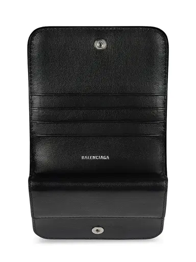 Balenciaga Women's Cash Flap Coin And Card Holder - Black | Thumbnail 3 Balenciaga Women's Cash Flap Coin And Card Holder - Black | Thumbnail 3