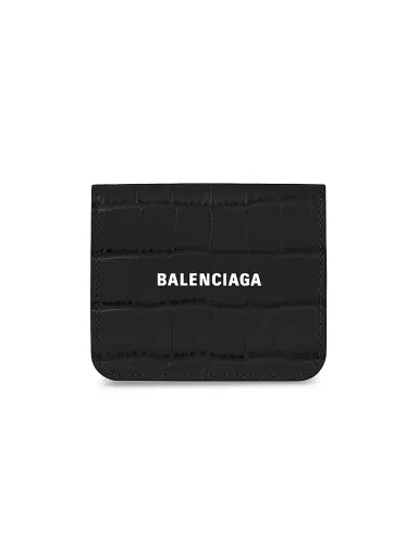 Balenciaga Women's Cash Flap Coin And Card Holder - Black | Thumbnail 1 Balenciaga Women's Cash Flap Coin And Card Holder - Black | Thumbnail 1