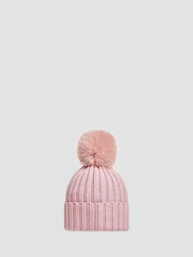 Moncler Women's Beanie Hat in Wool - Pink | Thumbnail 2 Moncler Women's Beanie Hat in Wool - Pink | Thumbnail 2