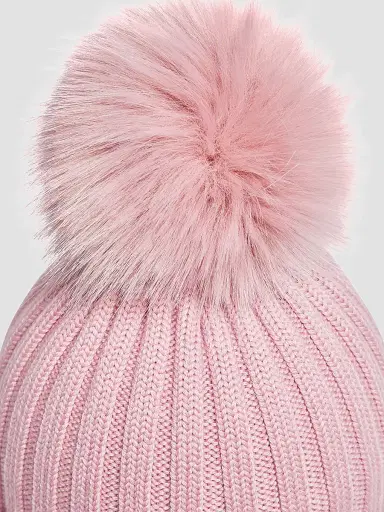 Moncler Women's Beanie Hat in Wool - Pink | Thumbnail 4 Moncler Women's Beanie Hat in Wool - Pink | Thumbnail 4