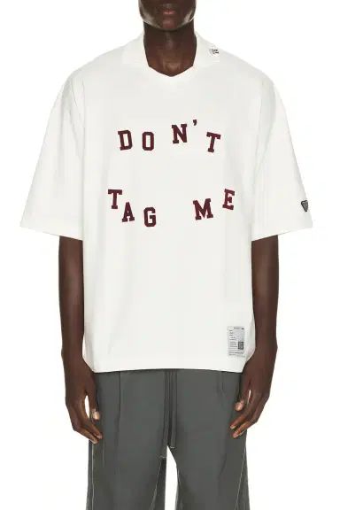 Maison MIHARA YASUHIRO Dont Tag Me Flocky Collared Tee | Thumbnail 1 Maison MIHARA YASUHIRO Dont Tag Me Flocky Collared Tee | Thumbnail 1