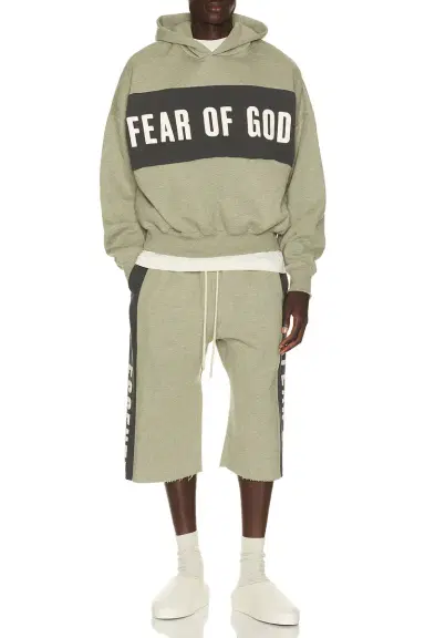 Fear of God ESSENTIALS Panelled Undone Cut Off Sweatpant | Thumbnail 6 Fear of God ESSENTIALS Panelled Undone Cut Off Sweatpant | Thumbnail 6