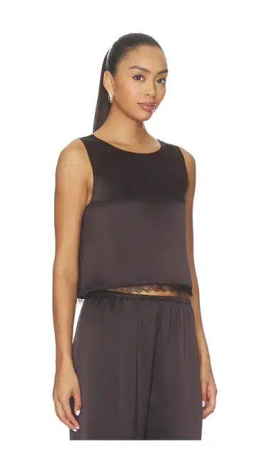 LESET Barb Lace Crop Sleeveless Crew | Thumbnail 2 LESET Barb Lace Crop Sleeveless Crew | Thumbnail 2