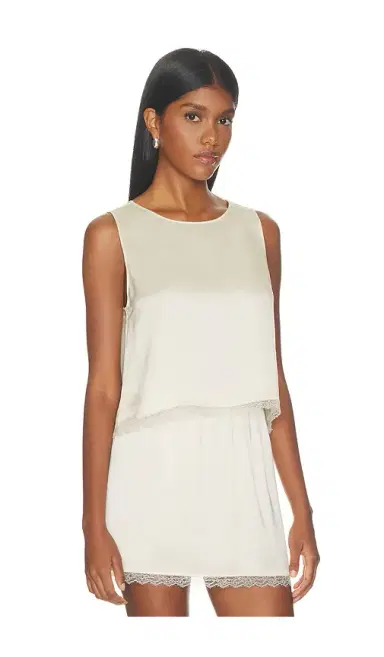 LESET Barb Lace Crop Sleeveless Crew | Thumbnail 2 LESET Barb Lace Crop Sleeveless Crew | Thumbnail 2