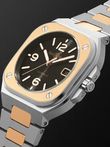 Bell & Ross BR 05 Black Steel and Gold Automatic 18-Karat Rose Gold and Steel Watch, Ref. BR05A-BL-STPG/SSG - Men | Thumbnail 4 Bell & Ross BR 05 Black Steel and Gold Automatic 18-Karat Rose Gold and Steel Watch, Ref. BR05A-BL-STPG/SSG - Men | Thumbnail 4