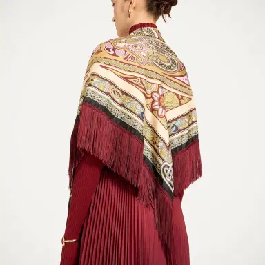 La DoubleJ Reversible Fringe Foulard 90 | Thumbnail 2 La DoubleJ Reversible Fringe Foulard 90 | Thumbnail 2