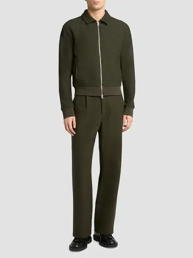 Jil Sander Men's Felted Wool-Blend Trousers - Beetle | Thumbnail 2 Jil Sander Men's Felted Wool-Blend Trousers - Beetle | Thumbnail 2