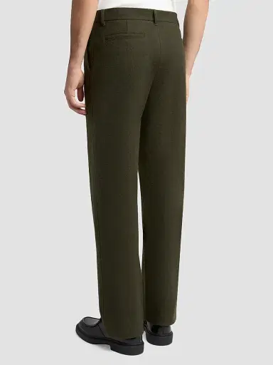Jil Sander Men's Felted Wool-Blend Trousers - Beetle | Thumbnail 3 Jil Sander Men's Felted Wool-Blend Trousers - Beetle | Thumbnail 3