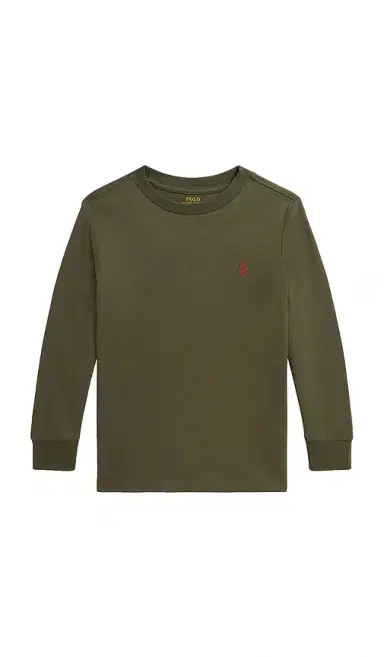 Polo Ralph Lauren Kids Long Sleeve Cotton Jersey Crewneck T-shirt | Thumbnail 1 Polo Ralph Lauren Kids Long Sleeve Cotton Jersey Crewneck T-shirt | Thumbnail 1