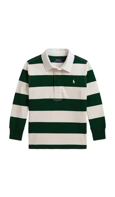 Polo Ralph Lauren Kids Long Sleeve Cotton Jersey Striped Rugby Shirt | Thumbnail 1 Polo Ralph Lauren Kids Long Sleeve Cotton Jersey Striped Rugby Shirt | Thumbnail 1