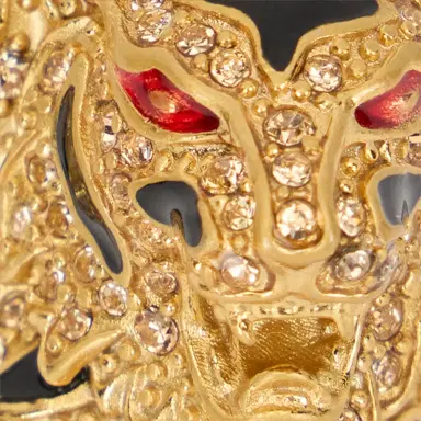 Roberto Cavalli Gold Crystal-Embellished Roar Ring | Thumbnail 4 Roberto Cavalli Gold Crystal-Embellished Roar Ring | Thumbnail 4