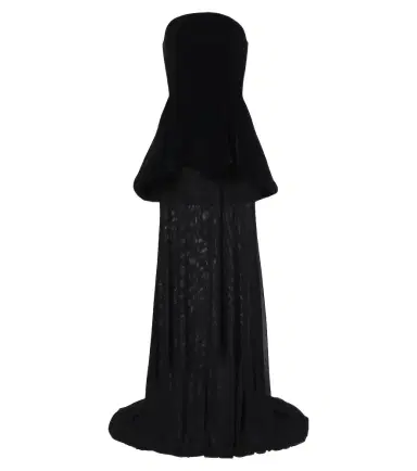 David Koma Peplum strapless gown | Thumbnail 1 David Koma Peplum strapless gown | Thumbnail 1