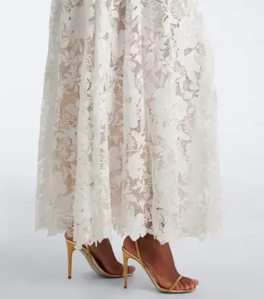 Oscar de la Renta Caped floral guipure lace gown | Thumbnail 6 Oscar de la Renta Caped floral guipure lace gown | Thumbnail 6