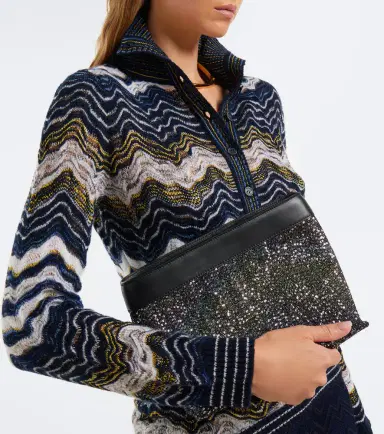 Missoni Sequined leather-trimmed clutch | Thumbnail 4 Missoni Sequined leather-trimmed clutch | Thumbnail 4