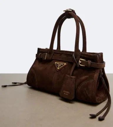 Prada Bonnie Mini suede tote bag | Thumbnail 3 Prada Bonnie Mini suede tote bag | Thumbnail 3