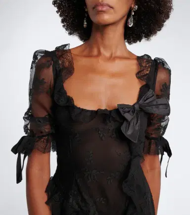 Alessandra Rich Bow-detail cotton-blend lace midi dress | Thumbnail 3 Alessandra Rich Bow-detail cotton-blend lace midi dress | Thumbnail 3