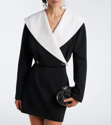 Alessandra Rich Double-breasted wool-blend crêpe jacket | Thumbnail 5 Alessandra Rich Double-breasted wool-blend crêpe jacket | Thumbnail 5