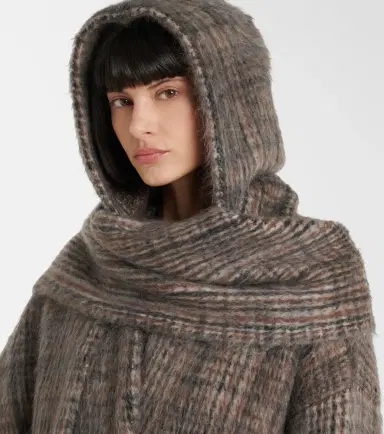 Brunello Cucinelli Checked mohair and wool-blend wrap coat | Thumbnail 5 Brunello Cucinelli Checked mohair and wool-blend wrap coat | Thumbnail 5