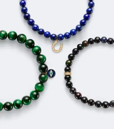 Sydney Evan Set of 3 14kt gold beaded bracelets with gemstones | Thumbnail 2 Sydney Evan Set of 3 14kt gold beaded bracelets with gemstones | Thumbnail 2