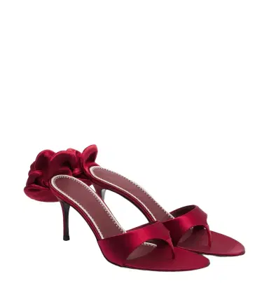 Magda Butrym Floral-appliqué satin thong sandals | Thumbnail 1 Magda Butrym Floral-appliqué satin thong sandals | Thumbnail 1