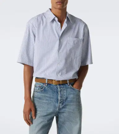 Saint Laurent Cassandre striped cotton shirt | Thumbnail 3 Saint Laurent Cassandre striped cotton shirt | Thumbnail 3
