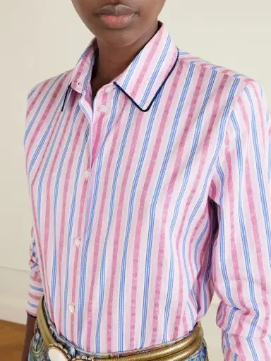 Etro Striped Floral-jacquard Cotton-poplin Shirt | Thumbnail 5 Etro Striped Floral-jacquard Cotton-poplin Shirt | Thumbnail 5