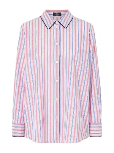 Etro Striped Floral-jacquard Cotton-poplin Shirt | Thumbnail 1 Etro Striped Floral-jacquard Cotton-poplin Shirt | Thumbnail 1