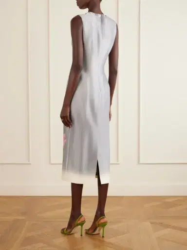 Oscar de la Renta Floral-print Satin Midi Dress | Thumbnail 3 Oscar de la Renta Floral-print Satin Midi Dress | Thumbnail 3