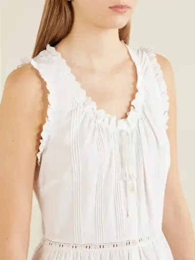 DÔEN Hortense Pintucked Embroidered Organic Cotton Midi Dress | Thumbnail 4 DÔEN Hortense Pintucked Embroidered Organic Cotton Midi Dress | Thumbnail 4