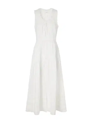 DÔEN Hortense Pintucked Embroidered Organic Cotton Midi Dress | Thumbnail 1 DÔEN Hortense Pintucked Embroidered Organic Cotton Midi Dress | Thumbnail 1