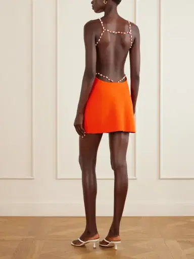 Cult Gaia Melba Open-back Embellished Knitted Mini Dress | Thumbnail 3 Cult Gaia Melba Open-back Embellished Knitted Mini Dress | Thumbnail 3