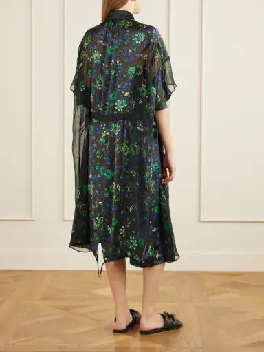 Sacai Floral-print Satin Midi Dress | Thumbnail 4 Sacai Floral-print Satin Midi Dress | Thumbnail 4