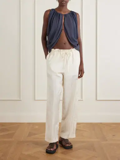 Aflalo Morocco Cotton And Silk-blend Habotai Wide-leg Pants | Thumbnail 2 Aflalo Morocco Cotton And Silk-blend Habotai Wide-leg Pants | Thumbnail 2