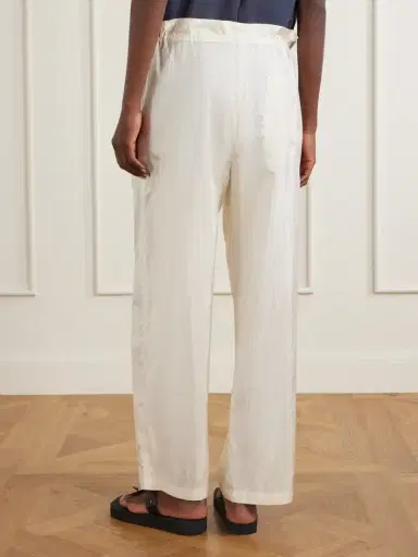 Aflalo Morocco Cotton And Silk-blend Habotai Wide-leg Pants | Thumbnail 3 Aflalo Morocco Cotton And Silk-blend Habotai Wide-leg Pants | Thumbnail 3