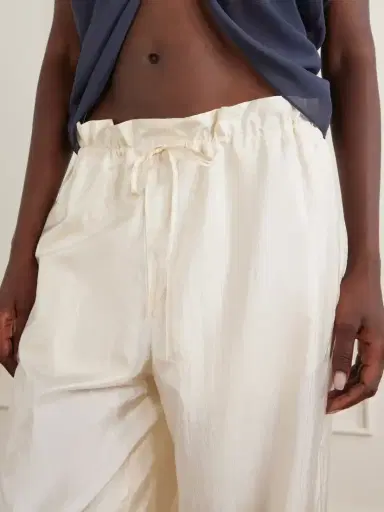 Aflalo Morocco Cotton And Silk-blend Habotai Wide-leg Pants | Thumbnail 4 Aflalo Morocco Cotton And Silk-blend Habotai Wide-leg Pants | Thumbnail 4