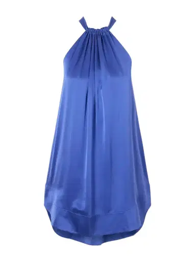 Aflalo Bexley Gathered Silk-satin Halterneck Mini Dress | Thumbnail 1 Aflalo Bexley Gathered Silk-satin Halterneck Mini Dress | Thumbnail 1