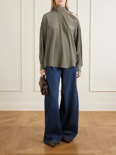 Brunello Cucinelli Bead-embellished Silk-satin Blouse | Thumbnail 2 Brunello Cucinelli Bead-embellished Silk-satin Blouse | Thumbnail 2