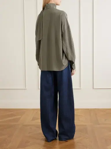 Brunello Cucinelli Bead-embellished Silk-satin Blouse | Thumbnail 3 Brunello Cucinelli Bead-embellished Silk-satin Blouse | Thumbnail 3