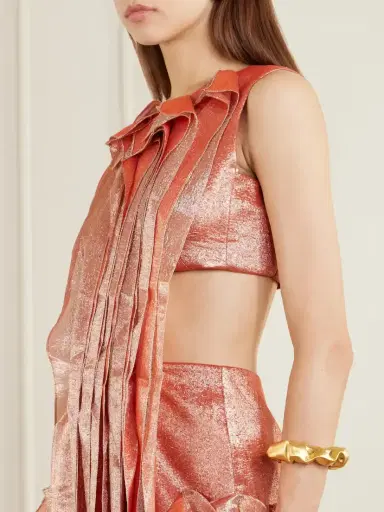 Maticevski Trailblaze Ruffled Metallic Brocade Gown | Thumbnail 4 Maticevski Trailblaze Ruffled Metallic Brocade Gown | Thumbnail 4
